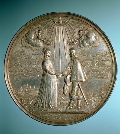 Medaille ter herdenking van het huwelijk van Prinses Mary met Willem II van Oranje, 1640 door English School