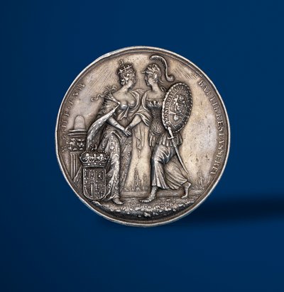 Medaille ter herdenking van de kroning van Willem en Mary, 1689 (zilver) (achterkant van 419670) door English School