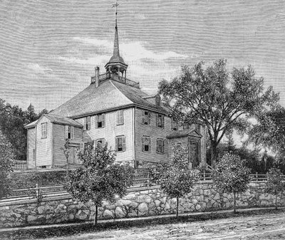 Vergaderhuis in Hingham, illustratie uit Volume III van 