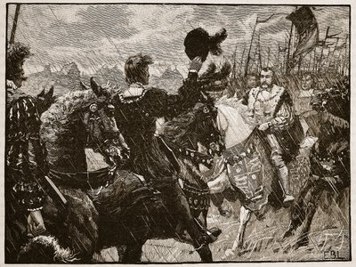 Ontmoeting van Hendrik en keizer Maximiliaan, illustratie uit Cassells Geïllustreerde Geschiedenis van Engeland door English School
