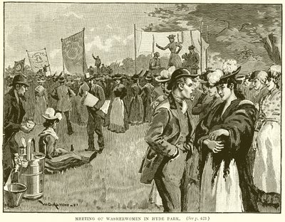 Vergadering van Wasvrouwen in Hyde Park door English School