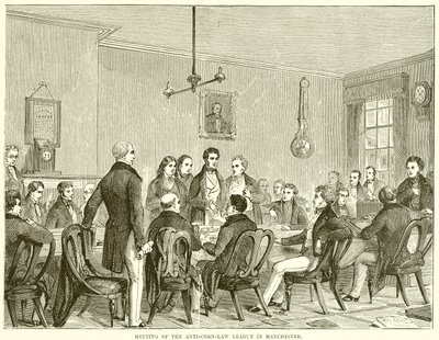 Bijeenkomst van de Anti-Corn-Law League in Manchester door English School