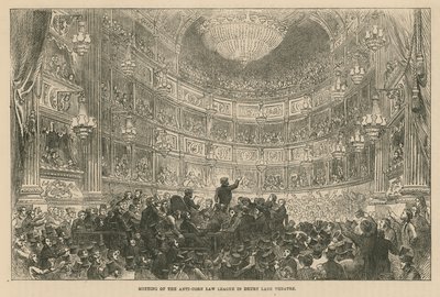 Bijeenkomst van de Anti-Corn Law League in Drury Lane Theater door English School