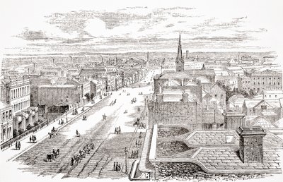 Melbourne, Australië, uit The Gallery of Geography door Rev. Thomas Milner, gepubliceerd ca. 1880 door English School