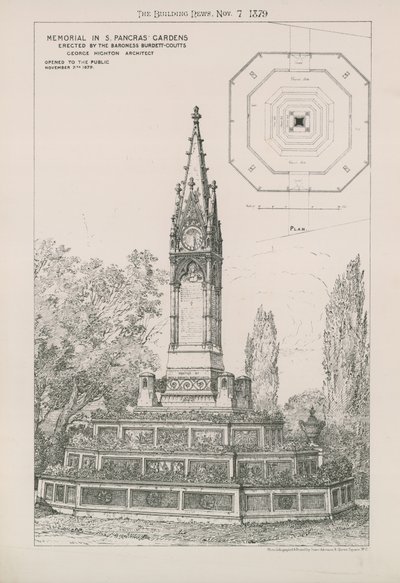 Monument in St Pancras Gardens door English School