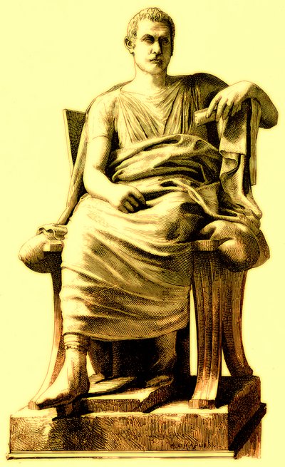 Menander, illustratie uit Geschiedenis van Rome door Victor Duruy, gepubliceerd 1884 door English School