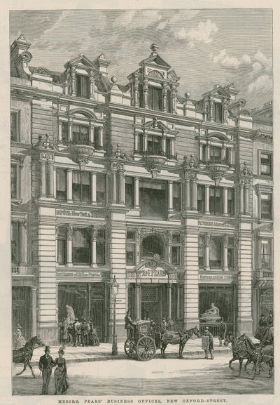 Kantoren van Messrs Pears, New Oxford Street, Londen door English School