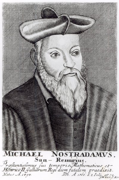 Michel Nostradamus (1503-66) door English School