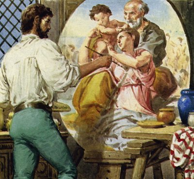 Michelangelo schilderde Heilige Familie voor een Florentijnse edelman door English School