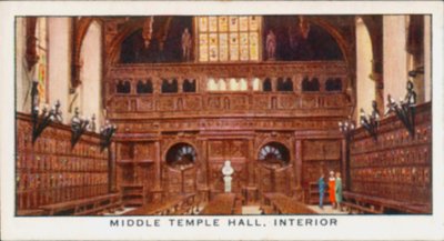 Middle Temple Hall, interieur (kleurenlitho) door English School