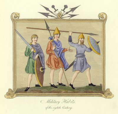 Militaire kostuums van de 8e eeuw door English School
