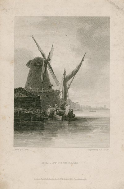 Molen bij Nine Elms door English School