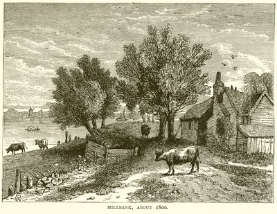 Millbank, circa 1800 door English School
