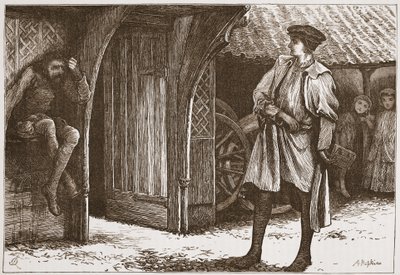 Millon en de Lutheraan, illustratie uit De Geschiedenis van het Protestantisme door James Aitken Wylie, gepubliceerd in 1878 door English School