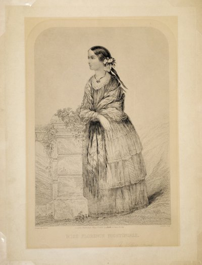 Miss Florence Nightingale: De Vriend van de Soldaten, gegraveerd door T.H. Ellis, uitgegeven door Ellis, 51 Jewin Street, City of London, 1 mei 1856 door English School