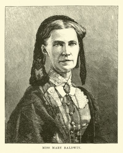 Miss Mary Baldwin door English School