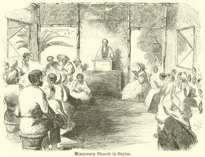 Zendingskerk in Ceylon door English School