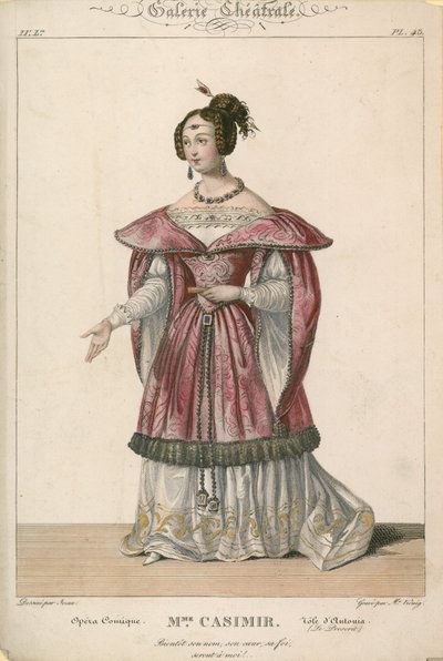 Mme Casimir in de rol van Antonia, Opera Comique door English School