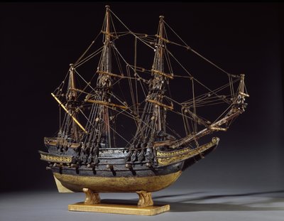 Modelschip, vermoedelijk een schip gebouwd kort na de dood van Elizabeth I door English School