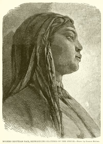 Modern Egyptisch Gezicht, reproducerend de kenmerken van de Sfinx door English School