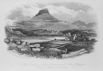 Moel Gest, of Natuurmonument voor de Hertog van Wellington, tussen Tremadoc en Criccieth door English School