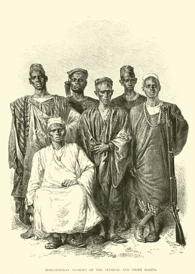 Mohammedaanse negers van de Senegal en Niger bassins (gravure) door English School