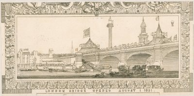 Herinnering aan London Bridge, geopend op 1 augustus 1831 door English School