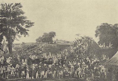 Montem ceremonie bij Salt Hill, 1838 door English School
