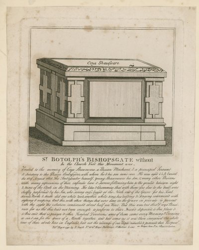 Monument op het kerkhof van St Botolphs, Bishopsgate door English School