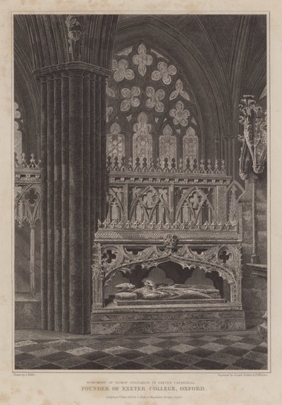 Monument van Bisschop Stapledon, oprichter van Exeter College, Oxford, in Exeter Cathedral door English School