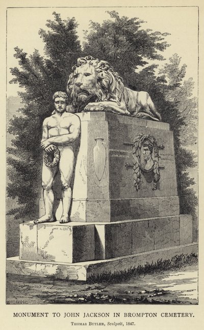 Monument voor John Jackson op Brompton Cemetery, Thomas Butler, Sculpsit, 1847 door English School
