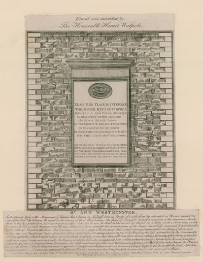 Monument voor Theodore, Koning van Corsica door English School
