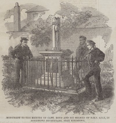 Monument ter Nagedachtenis aan Kapitein Boyd en Zes Zeelieden van HMS Ajax, in Monkstown Kerkhof, nabij Kingstown door English School