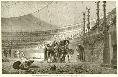 Morituri Salutamus.--Gladiatoren groeten de Keizer voor het gevecht door English School