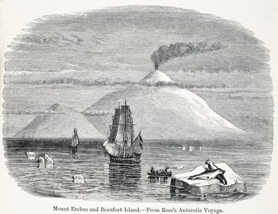 Mount Erebus en Beaufort Island uit Ross