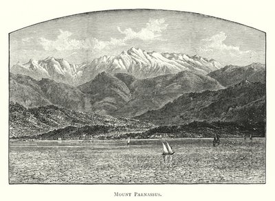 Berg Parnassus (gravure) door English School