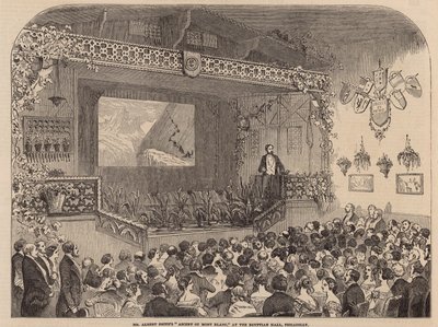 Mr Albert Smiths beklimming van Mont Blanc lezing in de Egyptian Hall door English School