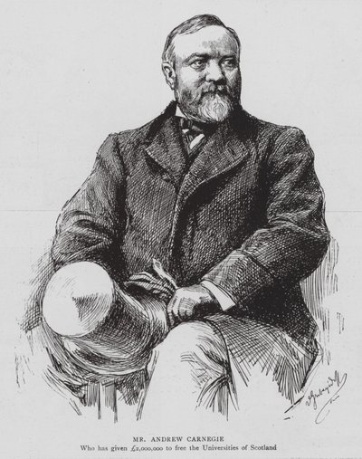Andrew Carnegie (litho) door English School