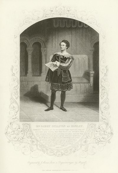 Meneer Barry Sullivan als Hamlet, Act II, scène ii door English School