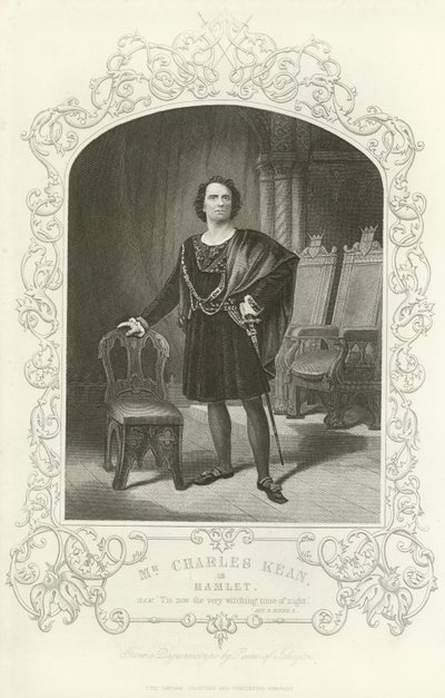 Meneer Charles Kean als Hamlet, Hamlet, Act III, scène II door English School