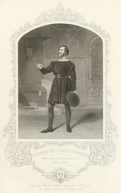 Meneer Henry Betty als Faulconbridge, Koning Jan, Act I, scène 1 door English School