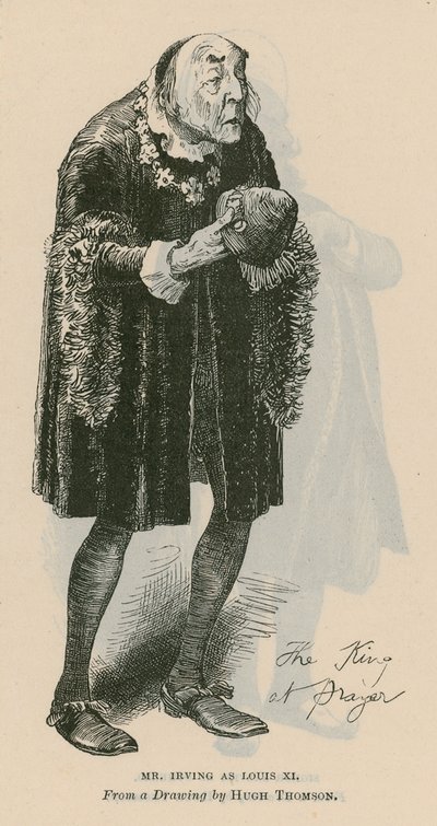 De heer Henry Irving, acteur, als Louis XI door English School