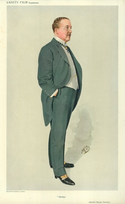 Mr Herbert Hayes Twining, Herbs, 17 februari 1910, Vanity Fair cartoon door English School
