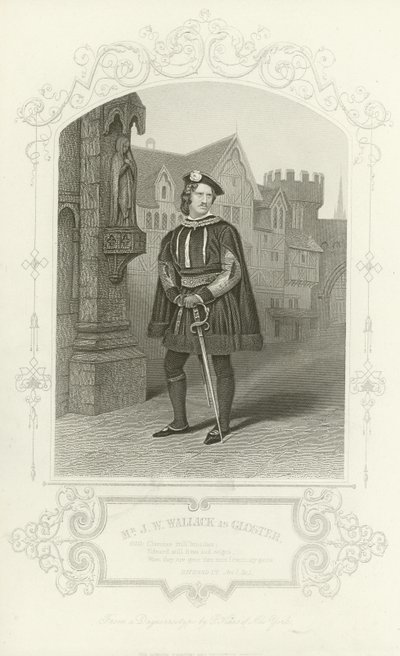 Mr J W Wallack als Gloster, Richard III, Act I, Scene I door English School