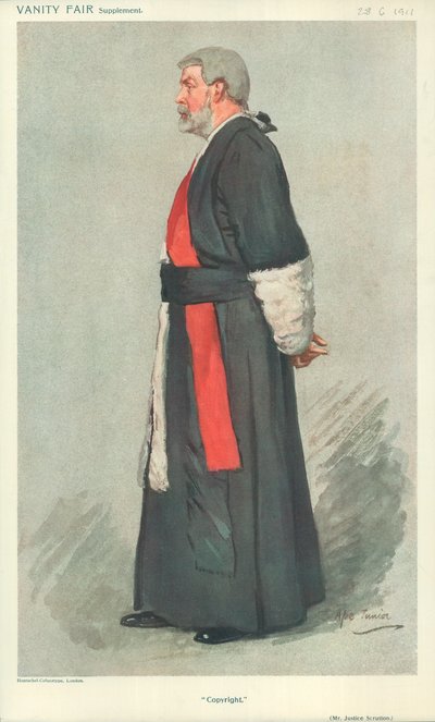 Mr Justice Scrutton, Copyright, 28 juni 1911, Vanity Fair cartoon door English School