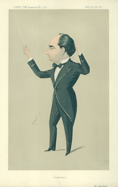 Mr Landon Ronald, Guildhall Music, 13 december 1913, Vanity Fair cartoon door English School