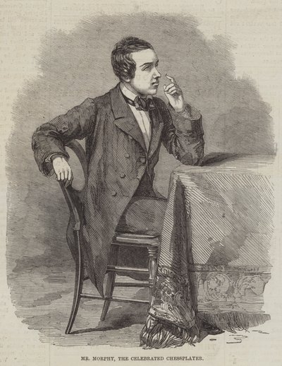 De Heer Morphy, de Beroemde Schaker (gravure) door English School