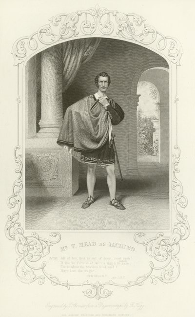Meneer T Mead als Iachimo, Cymbeline, Act I, scène VII door English School