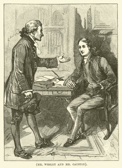 Wesley en Causton (gravure) door English School
