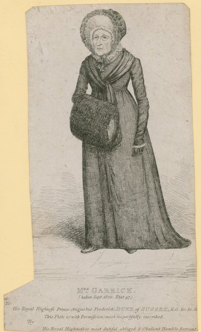 Mevrouw Garrick (Eva Marie Veigel), genomen in september 1820 door English School
